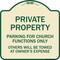 Signmission Parking for Church Functions Others Will Towed Owners Expense Alum Sign, 18" L, 18" H, TG-1818-23446 A-DES-TG-1818-23446 - alternate 1